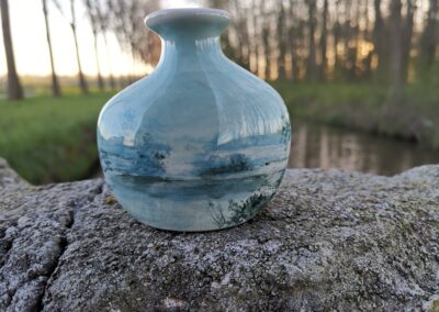 Mini-urn meertje landschap Delfts blauw